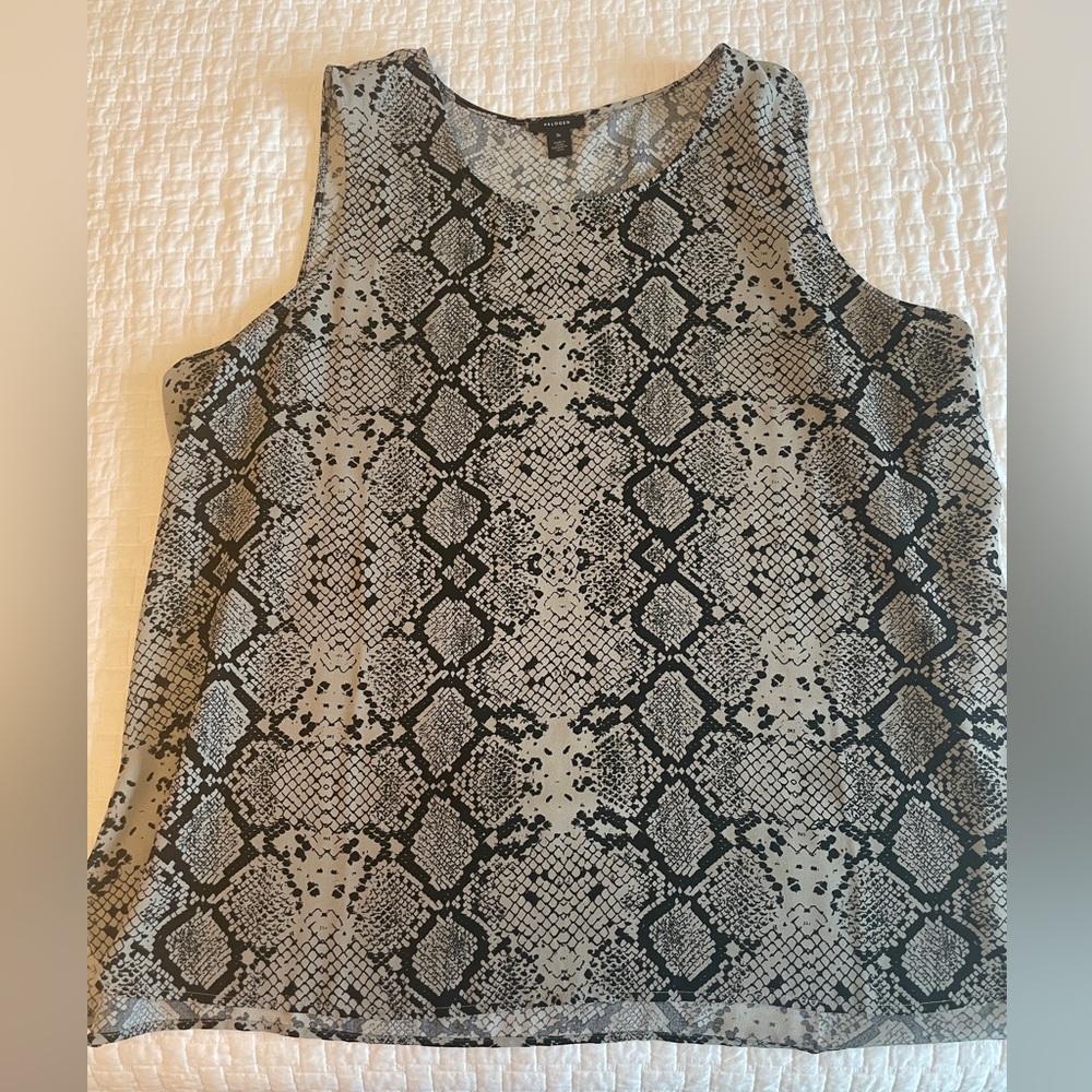 Halogen Python-Print Plus-Size Tunic. Poly Feels … - image 1